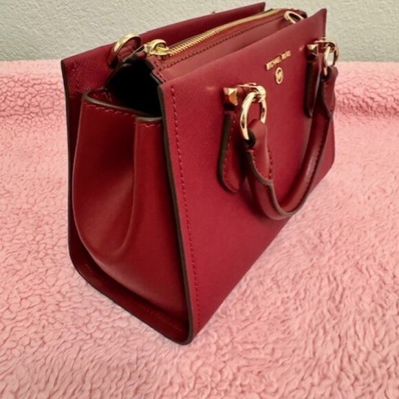 Michael Kors Hamilton Small Leather Satchel – Deep Red - Picture 2 of 12